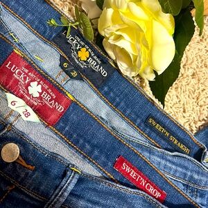 Lot of 2🍀LUCKY BRAND 💙VTG JEANS☘️1 SWEET’N STRAIGHT & 1 SWEET’N CROP🌻Sz 6/28